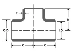 ASME B16.9 Buttweld Straight Tee/ Equal Tee