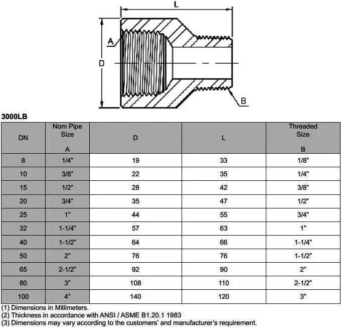 ASME B16.11 Forged Adapter