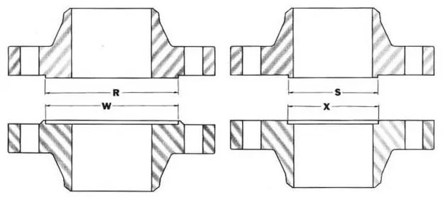 ASME/ANSI B16.5, B16.47 Male and Female Flange Dimensions